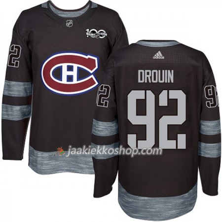 Miehille NHL Montreal Canadiens Pelipaita Jonathan Drouin 92 1917-2017 100th Anniversary Adidas Musta Authentic